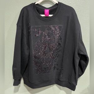 New QOS Black Tonal Queen Card Sweatshirt